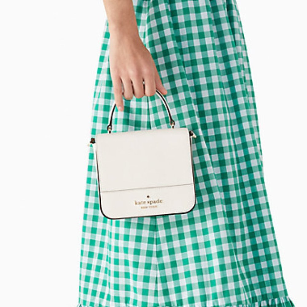 Kate Spade Staci Square Crossbody Saffiano Leather Parchment - Picture 2 of 16